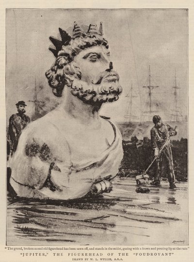 Jupiter, het boegbeeld van de Foudroyant door William Lionel Wyllie