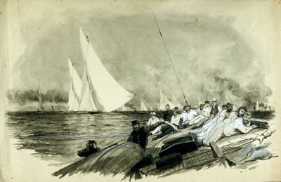 De raceboot van Lord Dufferin (Frederick Temple Hamilton-Temple-Blackwood) door William Lionel Wyllie