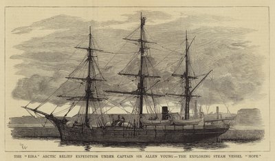 De Eira Arctic Relief Expedition onder leiding van kapitein Sir Allen Young, het verkennende stoomschip Hope door William Lionel Wyllie