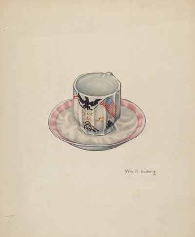 Kop en schotel, ca. 1940 door William Ludwig