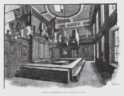 Raadzaal van het College of Arms door William Luker