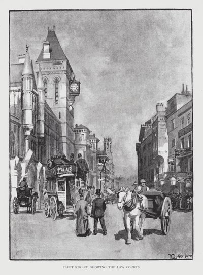 Fleet Street, met uitzicht op de Rechtbanken door William Luker