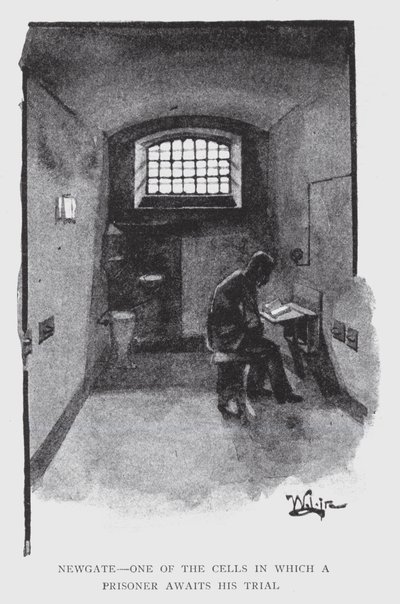 Newgate, Een van de Cellen waarin een Gevangene zijn Proces afwacht door William Luker