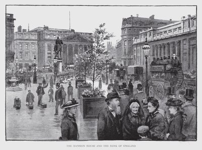 Het Mansion House en de Bank of England door William Luker