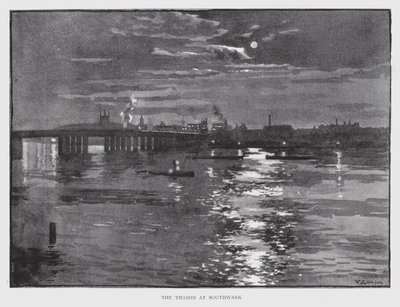 De Theems bij Southwark door William Luker