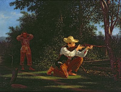 Het tekenen van een kraal op een bosmarmot (olieverf op doek) door William M Davis