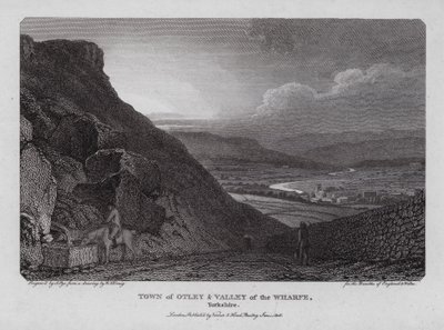 Stad Otley en Vallei van de Wharfe, Yorkshire (gravure) door William Marshall (after) Craig