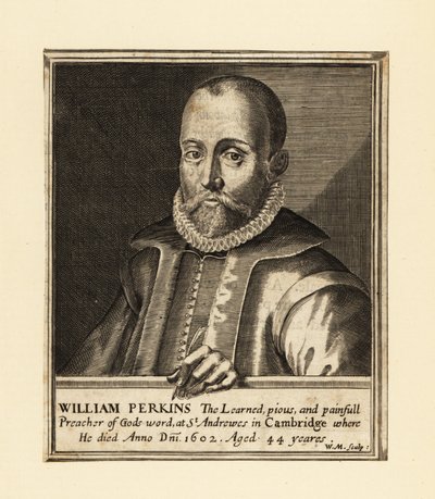 Portret van William Perkins, Engelse geestelijke en Cambridge theoloog door William Marshall