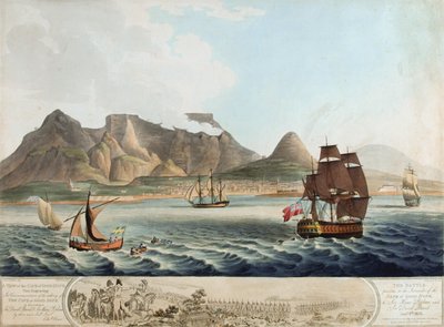 Een Uitzicht op de Kaap de Goede Hoop...De Slag voorafgaand aan de Overgave...8 januari 1806 door William Marshall Craig