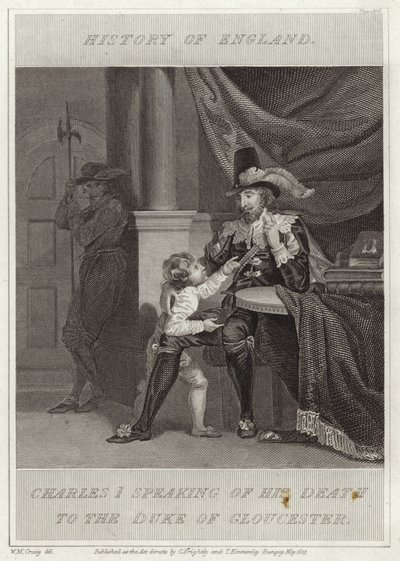 Karel I spreekt over zijn dood met de hertog van Gloucester door William Marshall Craig
