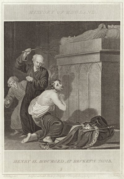 Hendrik II gegeseld bij het graf van Becket door William Marshall Craig