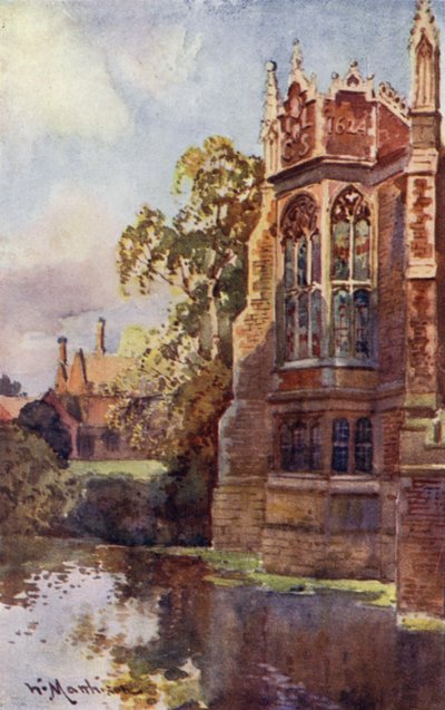 Het Bibliotheekraam, St Johns College, vanaf de Brug der Zuchten door William Matthison