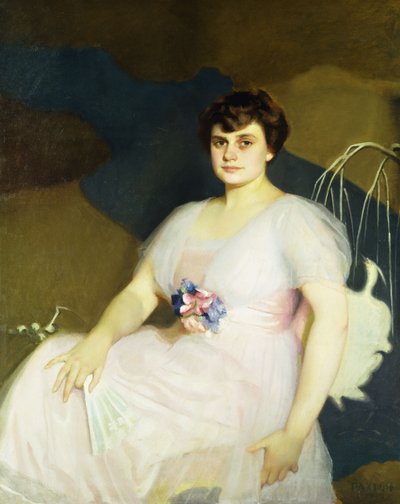 Portret van Charlotte Parker Milne door William McGregor Paxton