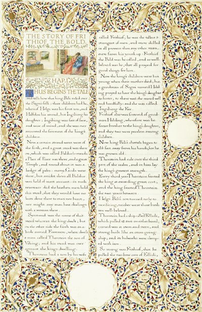Kalligrafisch en verlucht manuscript, ca. 1871-1873 door William Morris