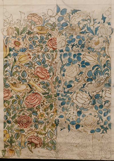 Roos, ontwerp voor chintz door William Morris