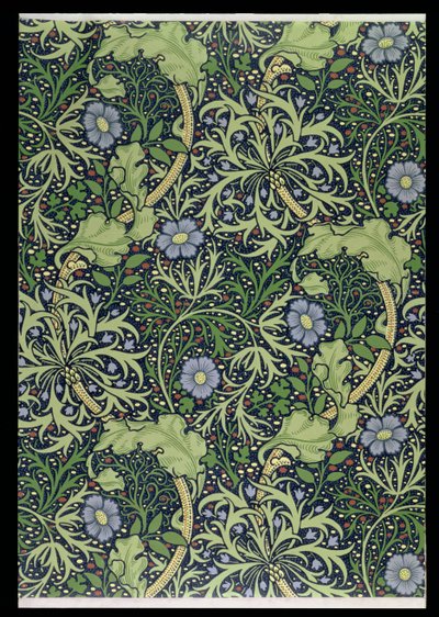 Zeewier Behangontwerp, gedrukt door John Henry Dearle, 1901 door William Morris