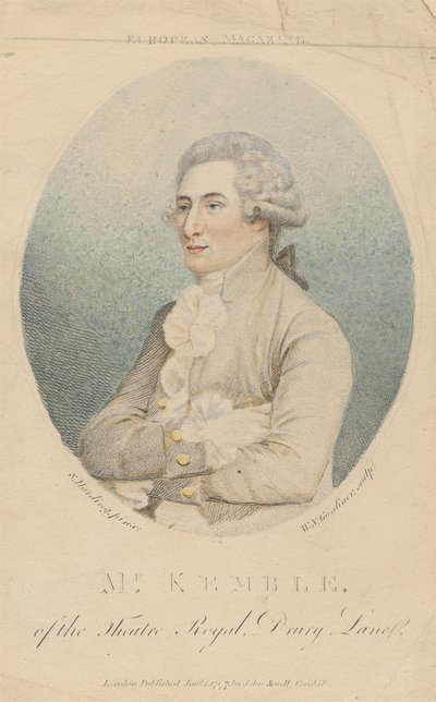 Mr. Kemble, van het Theatre Royal, Drury Lane door William Nelson Gardiner
