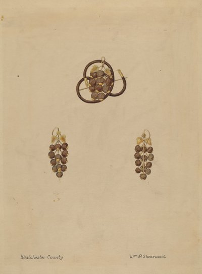 Haarbroche en oorbellen door William P. Shearwood