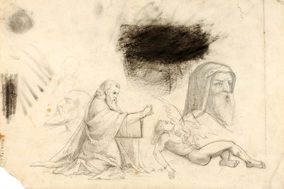 (Studies - Villa Borghese, 2 figuren, enz.) door William Page