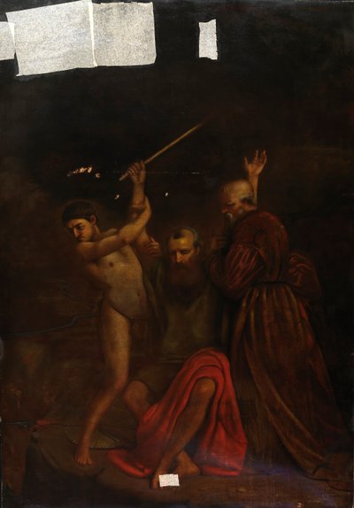 Mozes, Aäron en Hur op de berg Horeb door William Page