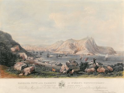 Haven, stad en nauwe doorgang van St. John