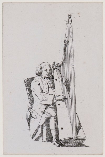 John Parry speelt harp, ca. 1760-1780 door William Parry