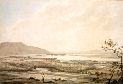 Killarney vanaf de heuvels boven Muckross door William Pars