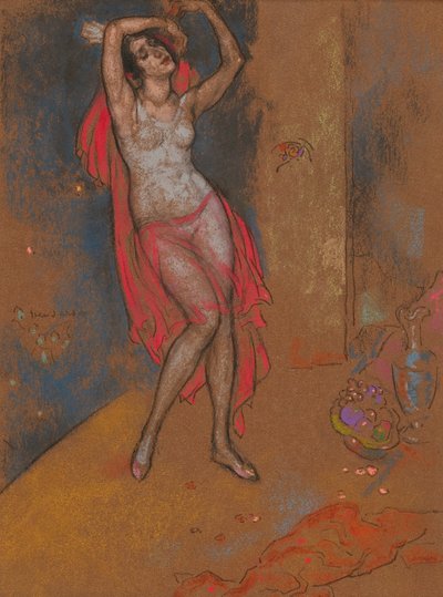 Anna Pavlova in Oosterse fantasie, Chicago, 1915-16 door William Penhallow Henderson