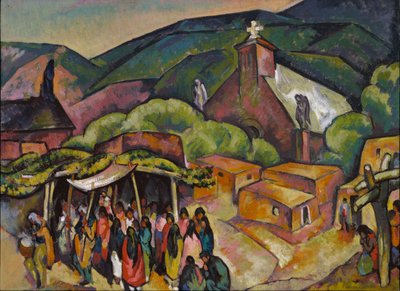 Feestdag: San Juan Pueblo door William Penhallow Henderson
