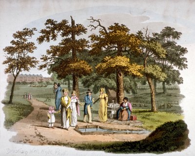 Uitzicht op een drinkput, Hyde Park, Westminster, Londen door William Pickett