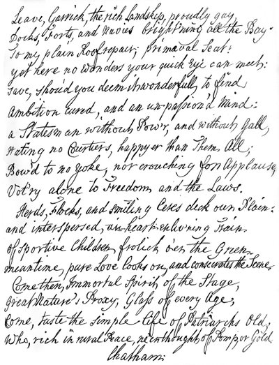 Gedicht van Lord Chatham aan David Garrick, 18e eeuw, 1840 door William Pitt
