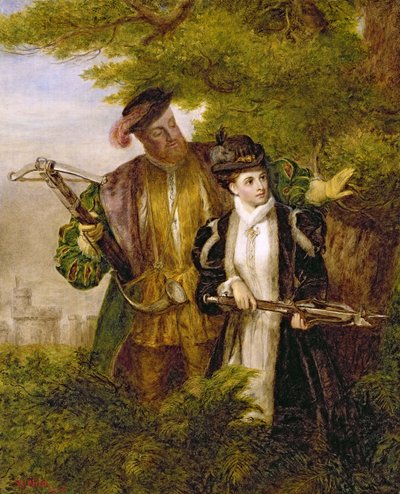 Koning Hendrik en Anne Boleyn op hertenjacht in Windsor Forest, 1903 door William Powell Frith