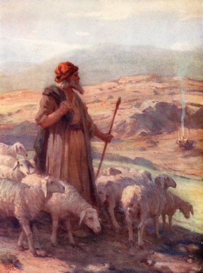 Mozes en de Brandende Braamstruik, Exodus iii, 2 door William Pratt