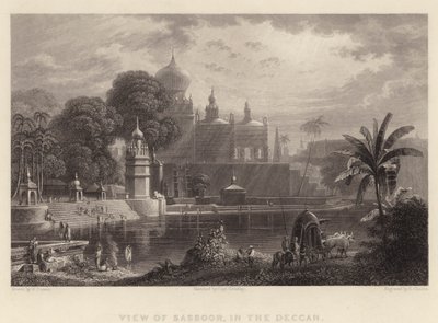 Uitzicht op Sassoor, in de Deccan door William Purser