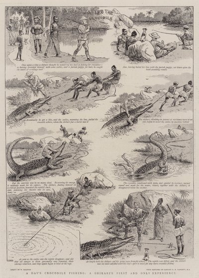 Een dag krokodillen vissen, de eerste en enige ervaring van een Shikari door William Ralston