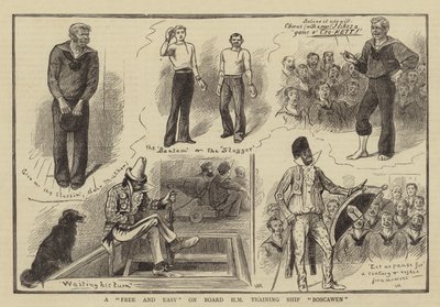 Een Vrij en Gemakkelijk aan Boord van HM Opleidingsschip Boscawen door William Ralston
