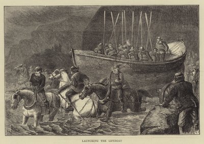 Het lanceren van de reddingsboot door William Ralston