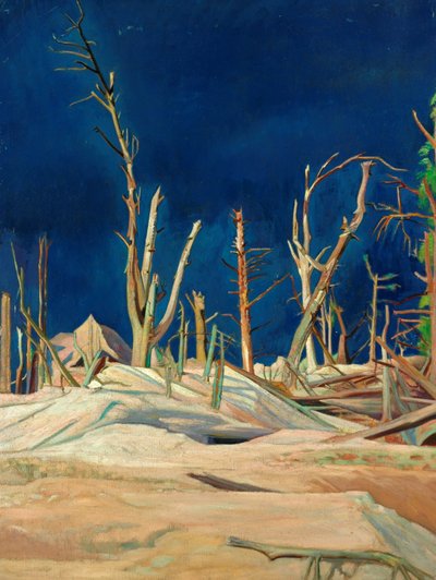 Verwoeste bomen door William Rothenstein