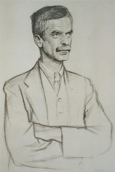 Portret van John Lawrence Le Breton Hammond (1872-1949) door William Rothenstein