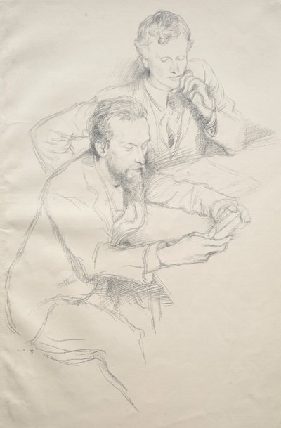 Ricketts en Shannon, 1897 door William Rothenstein