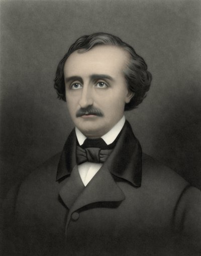 Portret van Edgar Allan Poe (1809-1849), Amerikaanse schrijver. door William Sartain