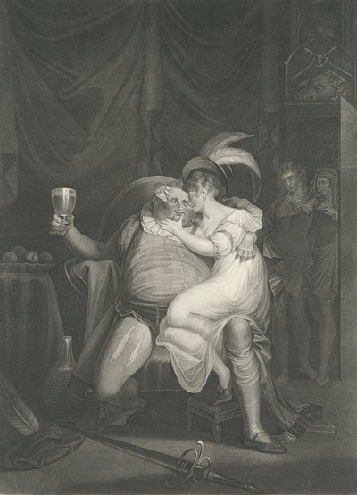 Doll Tearsheet, Falstaff, Henry en Poins Shakespeare, voor het eerst gepubliceerd 1795, heruitgegeven 1852 door William Satchwell Leney