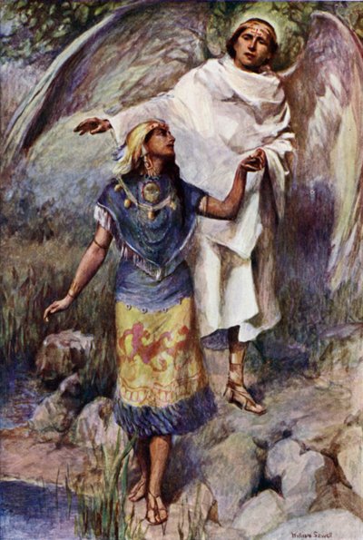 De oude goden verslagen, een prinses van het oude Mexico wordt de komst van een nieuw geloof getoond door William Sewell