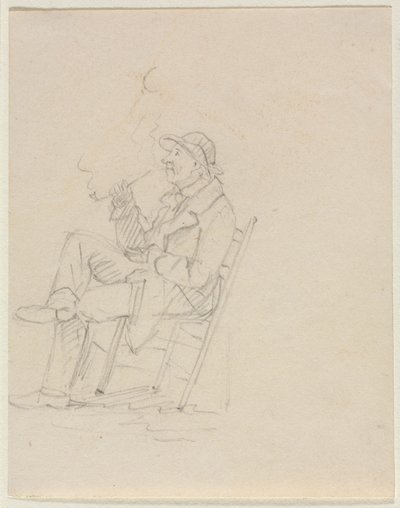 Man die een pijp rookt door William Sidney Mount