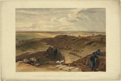 Malakoff redoute, batterij gervais en achterkant van de redan door William Crimea Simpson
