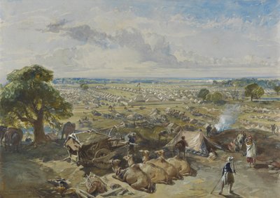 Het kamp van de gouverneur-generaal en opperbevelhebber in Jalandhar, 1 februari 1860 door William Simpson