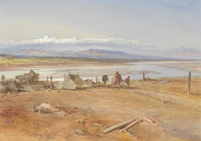 De rivier Chenab, Punjab door William Simpson