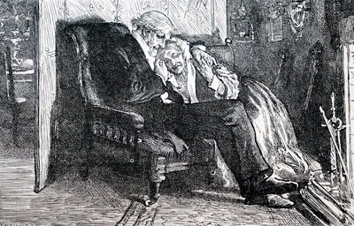 Een ouder echtpaar. Door William Small, een Engelse illustrator. 1880 (gravure) door William Small