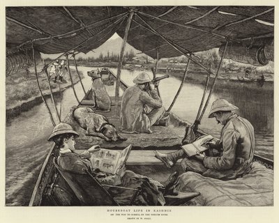 Woonbootleven in Kasjmir door William Small