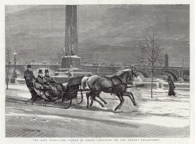Late Vorst - de Prins van Wales op de Slee aan de Thames Embankment door William Small